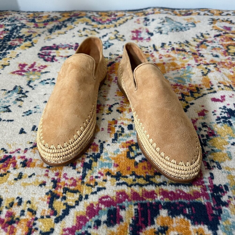 Vince Jalen Suede Leather Espadrille Loafers Womens Size 9M Roasted Cashew Boho - Picture 3 of 11